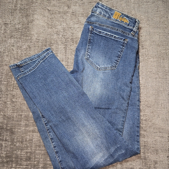 Kut From the Kloth Jeans Womens 8 Blue Straight Crop High Rise Ripped Denim - Picture 1 of 10